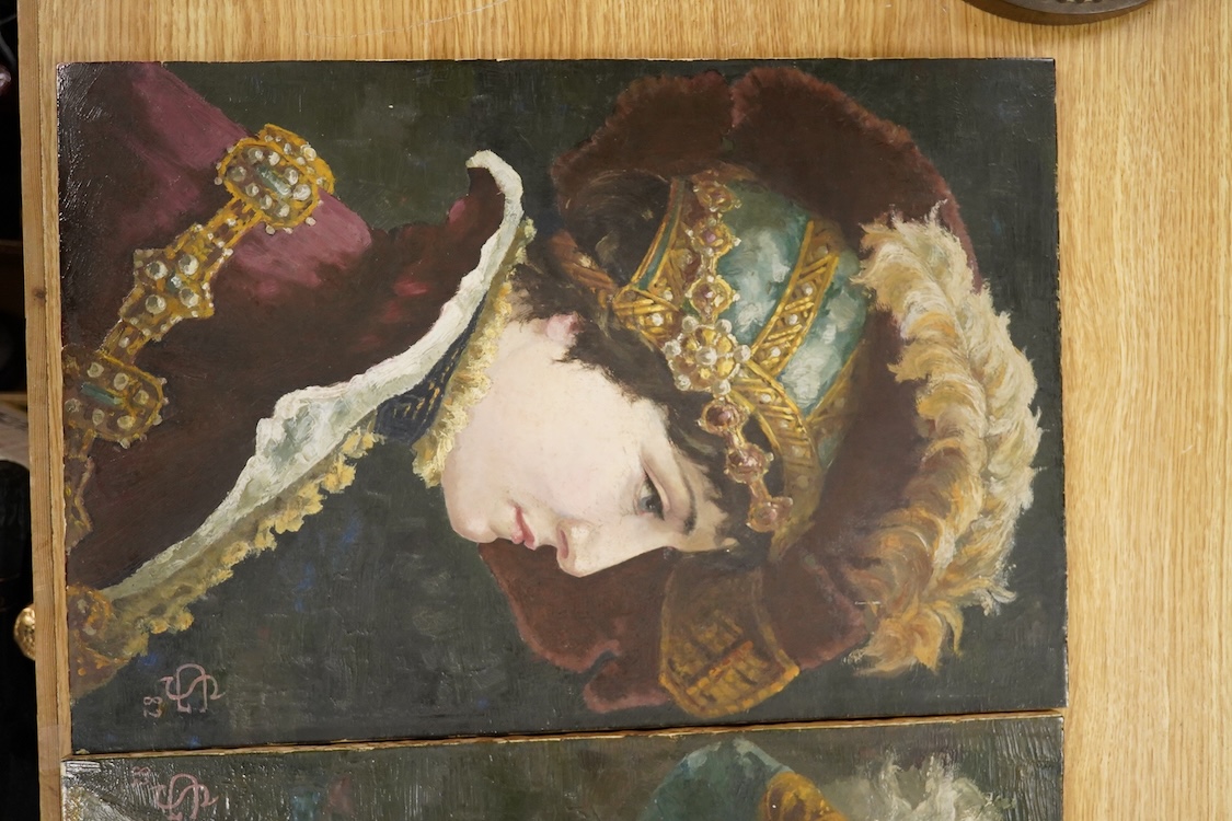 A collection of fourteen Bristol blue glass rummers, largest 15cm high